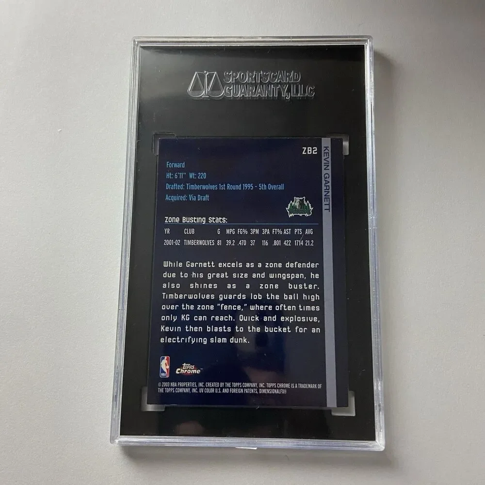 2002-03 Topps Chrome ZB2 Kevin Garnett Zone Busters SGC 8.5 Timberwolves NBA